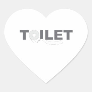 Toalett Hjärtformat Klistermärke