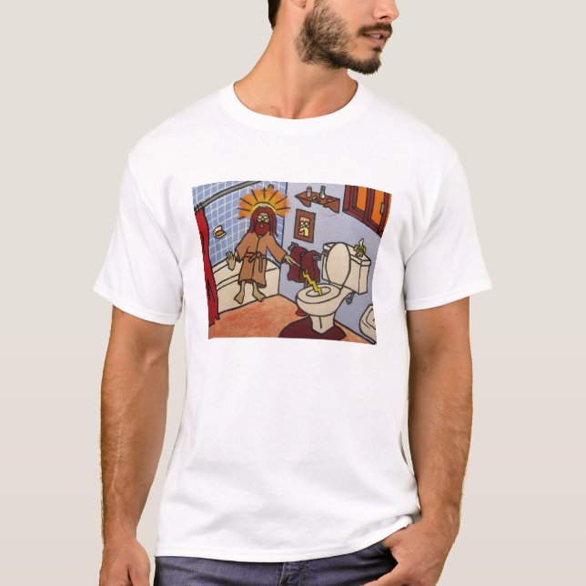 Toalett Jesus Tee Shirt (Framsida)