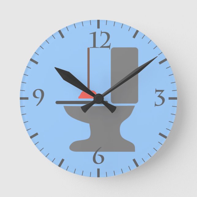 Toalett och kolv rund klocka (Framsida)