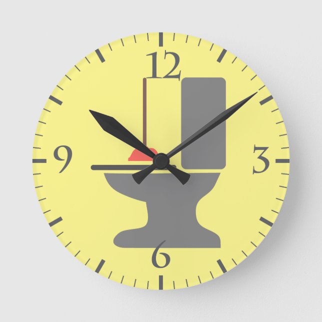 Toalett och kolv rund klocka (Framsida)