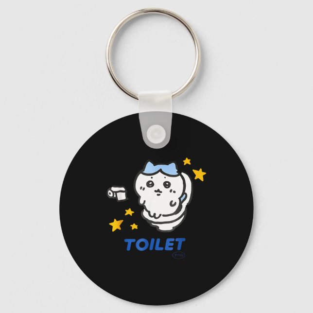 Toalett Tid Chikawa Meme Rolig T-Shirt Nyckelring (Framsida)