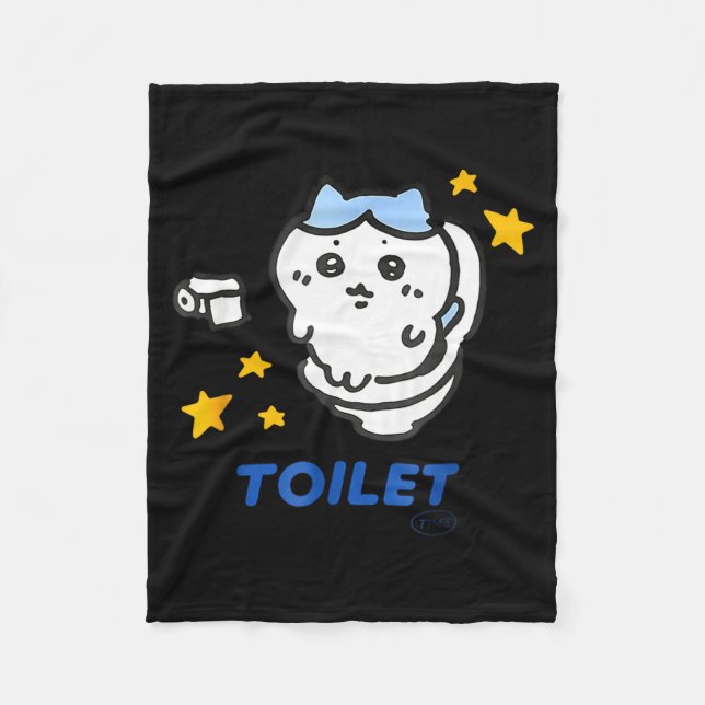 Toalett Tid Chikawa Meme Rollig T-Shirt Fleecefilt (Framsidan)