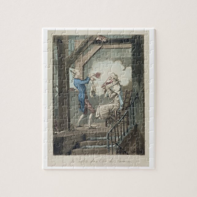 Toaletten av en advokat kontorist som inristas av pussel (Vertikal)