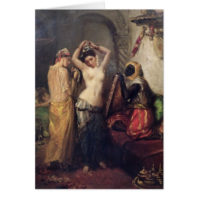 Toaletten i seraglioen hälsningskort (Framsidan)