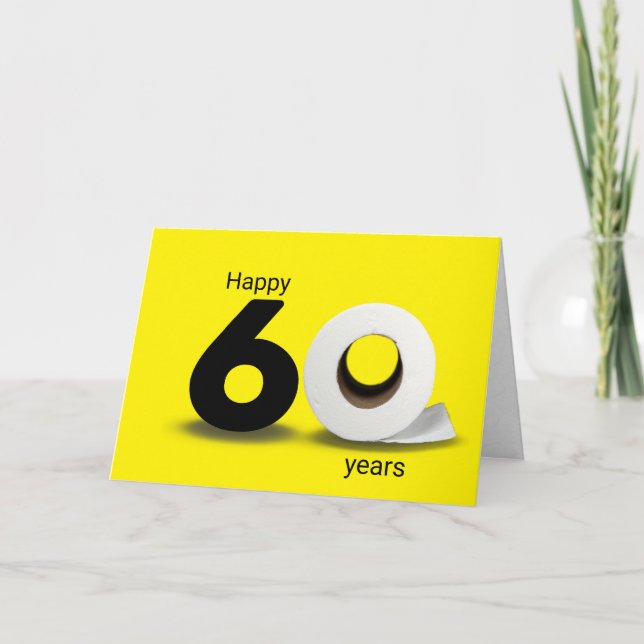 Toalettens pappra rulle 60 år kort (Framsida)