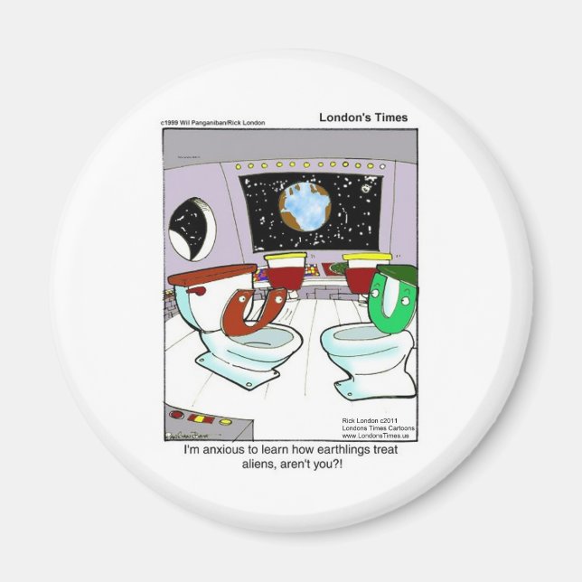 Toaletter från Rymden Funny Tees Mugg-kort etc. Magnet (Framsidan)
