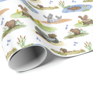 Toalettpapper med gnagarmönster (originalfärger)  presentpapper