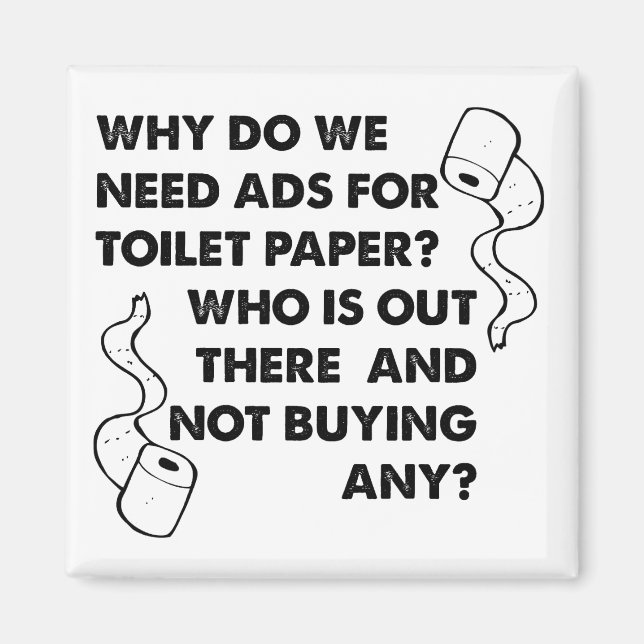 Toalettpapper Reklam Rolig Kylskåp Kyl Magnet (Framsidan)