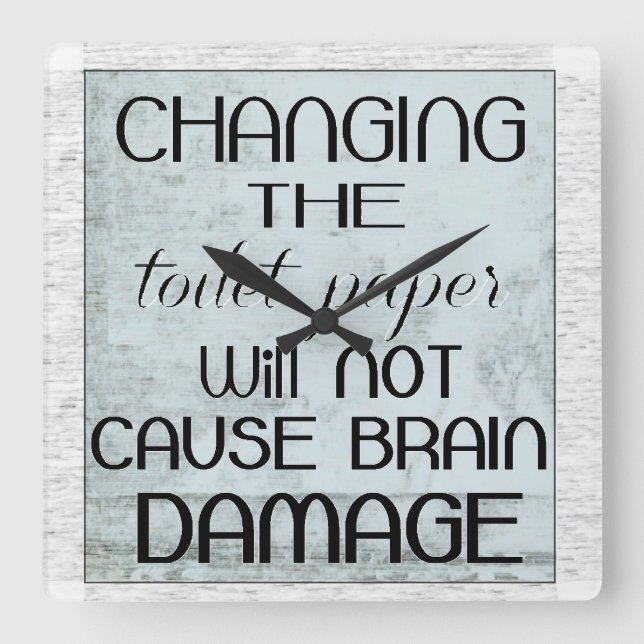 toalettpappershumor fyrkantig klocka (Framsida)