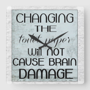 toalettpappershumor fyrkantig klocka