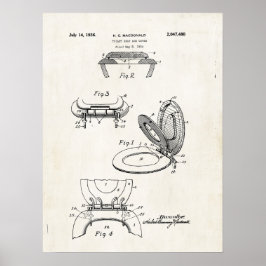 Toalettplats och Täck 1936 Patent Print Poster
