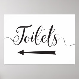 Toalettriktningsskylt för bröllop vänsterpil poster