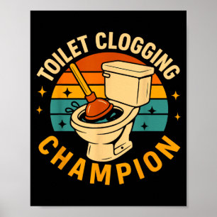 Toalettstoppande Chamon Rolig Badrumsklämma Citat Poster