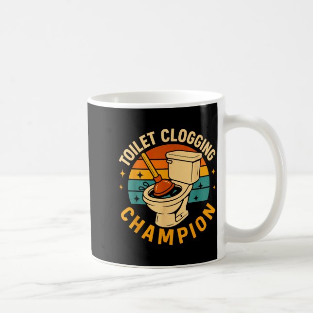 Toalettstoppande Chamon Roligt Badrumsklipp Citat Kaffemugg (Höger)