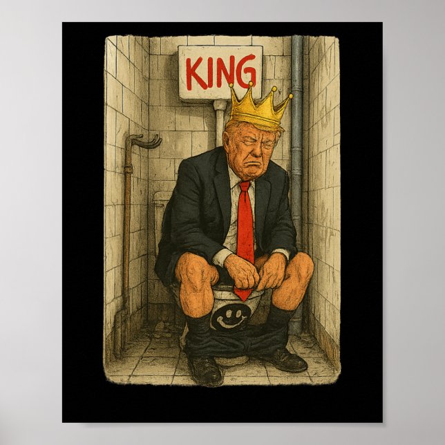 Toaletttrontking – Satirisk Trumpkonst  Poster (Framsidan)