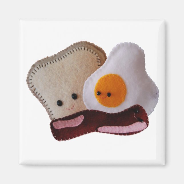 toast bacon äggmagnet magnet (Framsidan)
