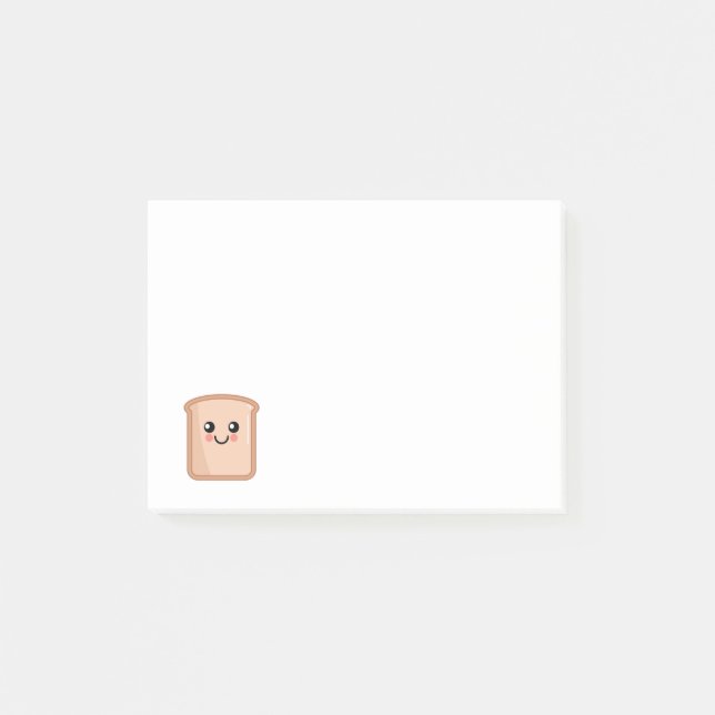 Toast Kawaii Food Art Post-it Block (Framsida)
