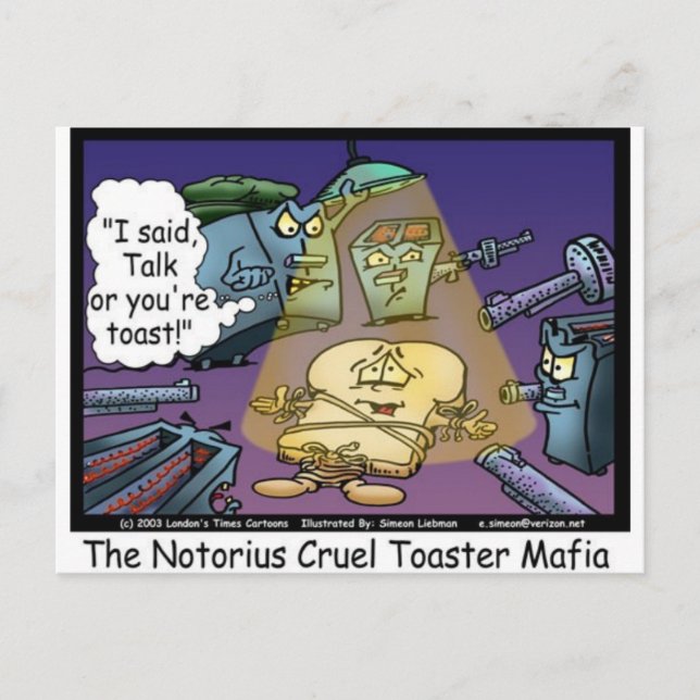 Toast Mafia Roliga Avvikande Tecknade Presenter &  Vykort (Framsida)