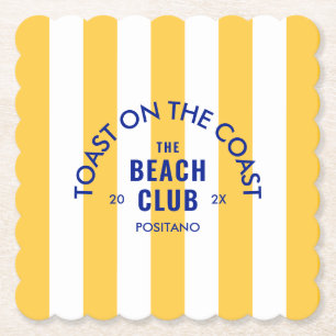Toast On The Coast The Beach Club Gul Randig Underlägg Papper