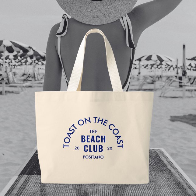 Toast On The Coast The Beach Club Vibrant Blå Jumbo Tygkasse (Skapare uppladdad)