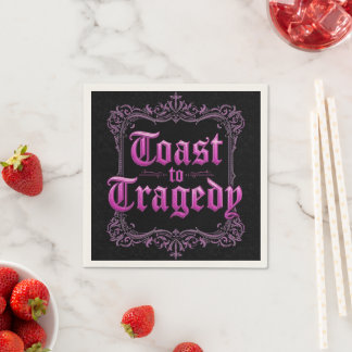 Toast to Tragedy Bachelorette Napkins | Gothic Par Pappersservett