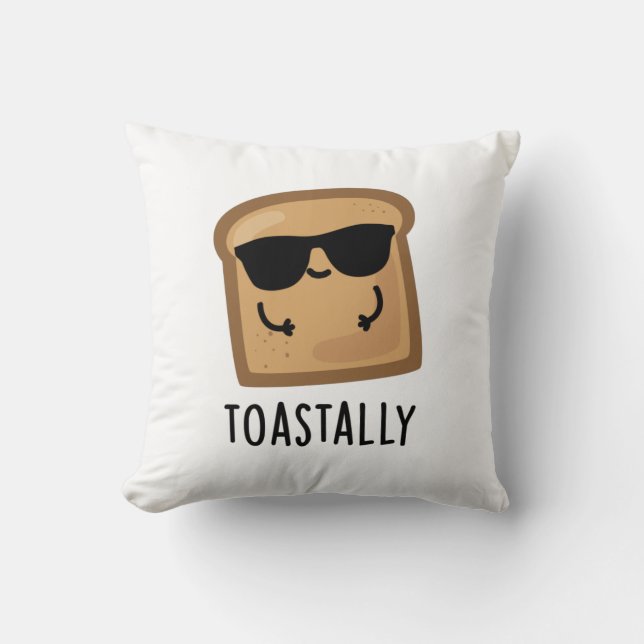 Toastally Funny Toast Bread Pun Kudde (Framsida)