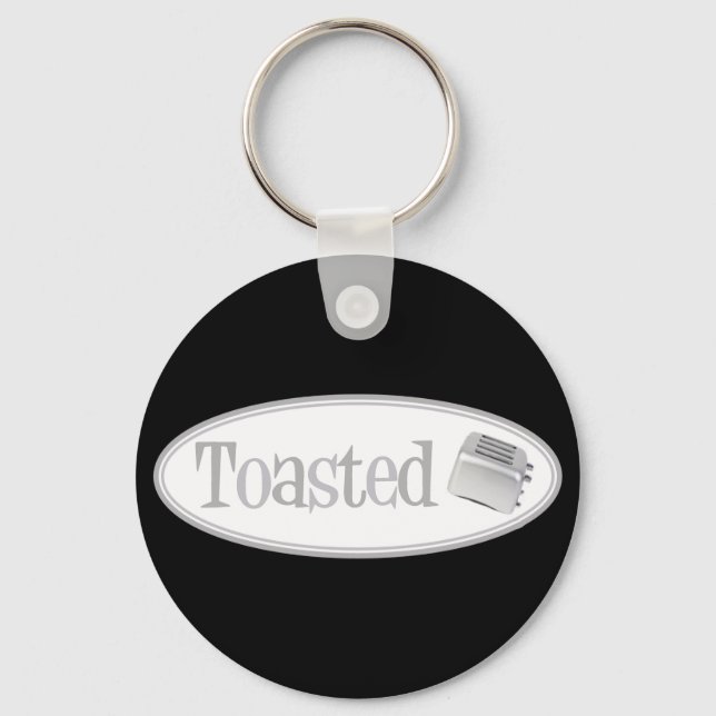 TOASTED Retro Toaster - Light Grått Nyckelring (Framsida)