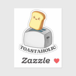 Toaster Cute Kawaii Toast Pun Sticker Klistermärken