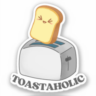 Toaster Cute Kawaii Toast Pun Sticker Klistermärken