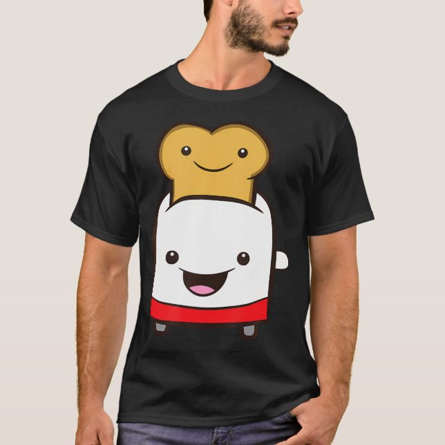 Toaster med Toast Bread Cute Kawaii Toaster T Shirt (Framsida)