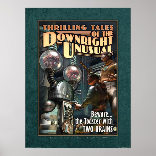 Toaster med TVÅ BRAINS-Poster (18 x 24 tum) Poster (Framsidan)