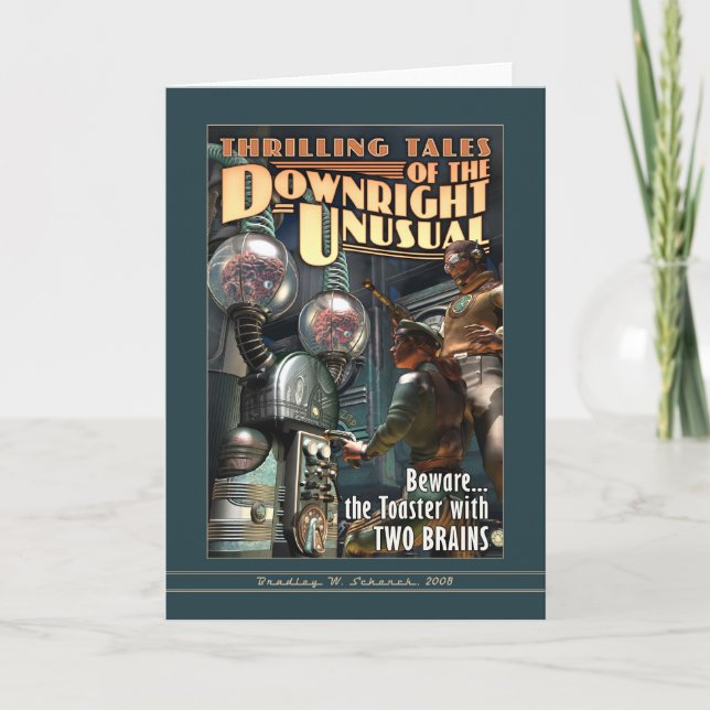 Toaster med två hjärnor! Hälsningkort Kort (Framsida)