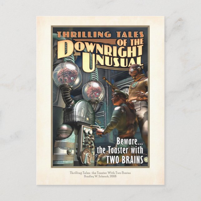 Toaster med TWO BRAINS-vykort Vykort (Framsida)