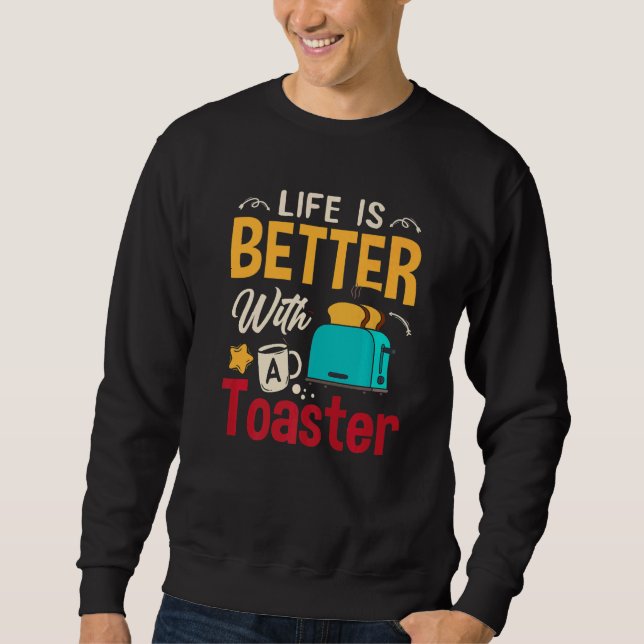 Toaster Oven Tosted Bread Toast Maker Pun Lång Ärmad Tröja (Framsida)