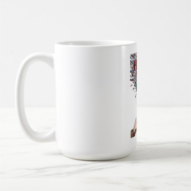 Toasting Hands T-Shirt, Konfettiregn Premium Kaffemugg (Vänster)
