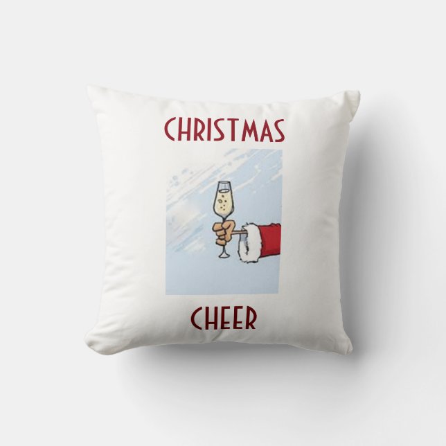 ’TOASTING SANTA’ CHRISTMAS HELGDAG TOSS PILLOW KUDDE (Framsida)
