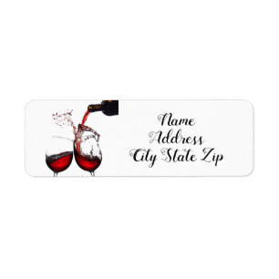’TOASTING VIN GLASSES’ BRA VIN ADRESSETIKETTER RETURADRESS ETIKETT