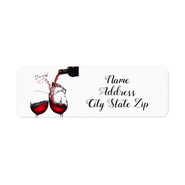 ’TOASTING VIN GLASSES’ BRA VIN ADRESSETIKETTER RETURADRESS ETIKETT (Framsidan)