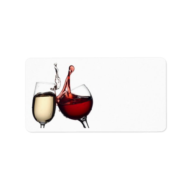 "TOASTING VIN GLASSES" RETURADRESSBLES ADRESSETIKETT (Framsidan)