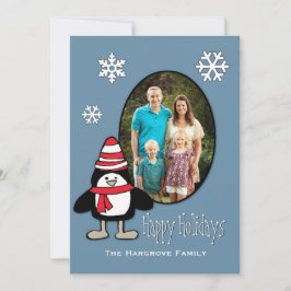 Toasty Penguin Helgdag Photo Greeting Card Julkort