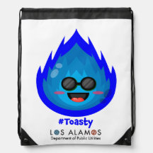 Toasty the Natural Gas Mascot Drawstring Backpack