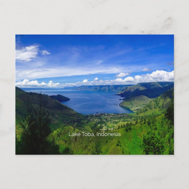 Toba sjö, Sumatra, Indonesien Vykort (Framsida)