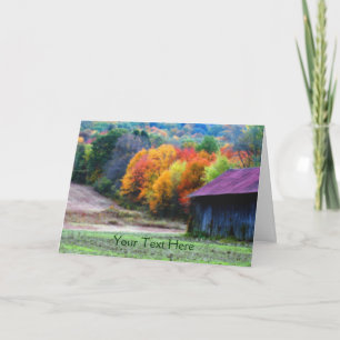 Tobacco Barn Höst löv Nature Photo Card Kort