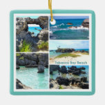 Tobacco Bay Beach, Bermuda Julgransprydnad Keramik<br><div class="desc">Tobacco Bay Beach,  Bermuda är en liten berömd strand i St George's Parrish. Stranden är omgiven av stor kalksten sten och aqua blue vatten. av celeste@khoncepts.com</div>