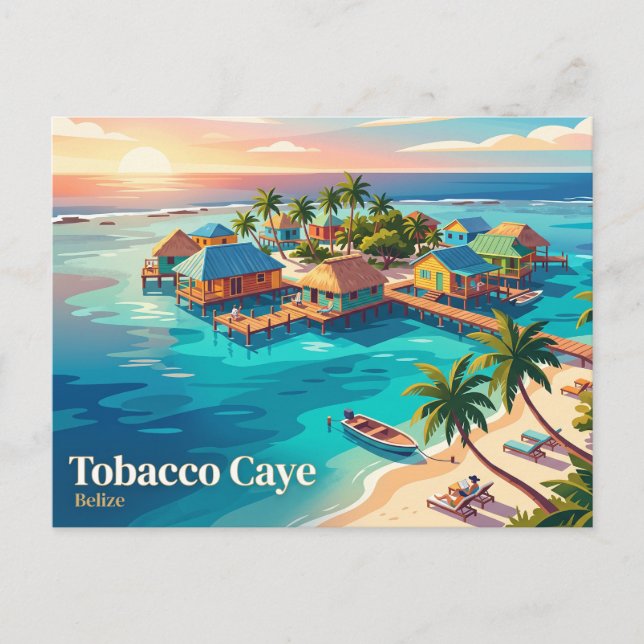 Tobacco Caye Belize Vykort (Framsida)