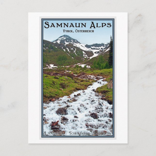 Tobadill - Samnaun Alpernas Vykort (Framsida)
