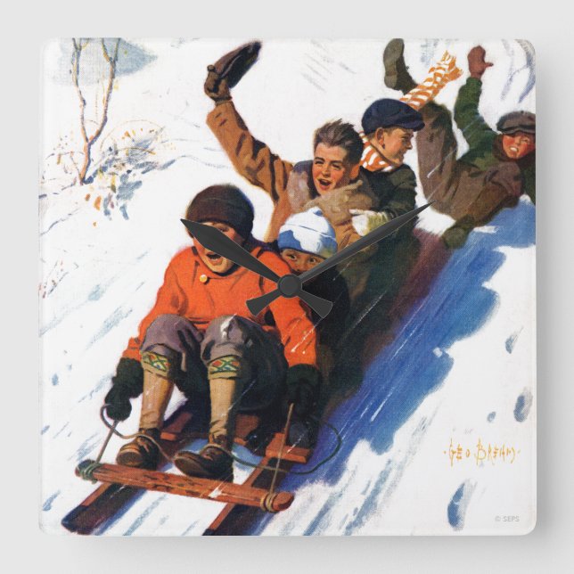 Tobaganing Fyrkantig Klocka (Framsida)