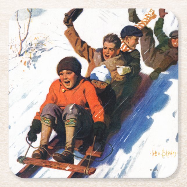 Tobaganing Underlägg Papper Kvadrat (Framsidan)