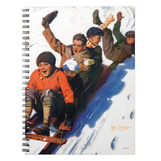 Tobagganing Anteckningsbok Med Spiral (Framsidan)