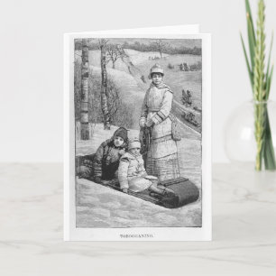 Tobagonering Vintage Victorian Julvinter Helgkort